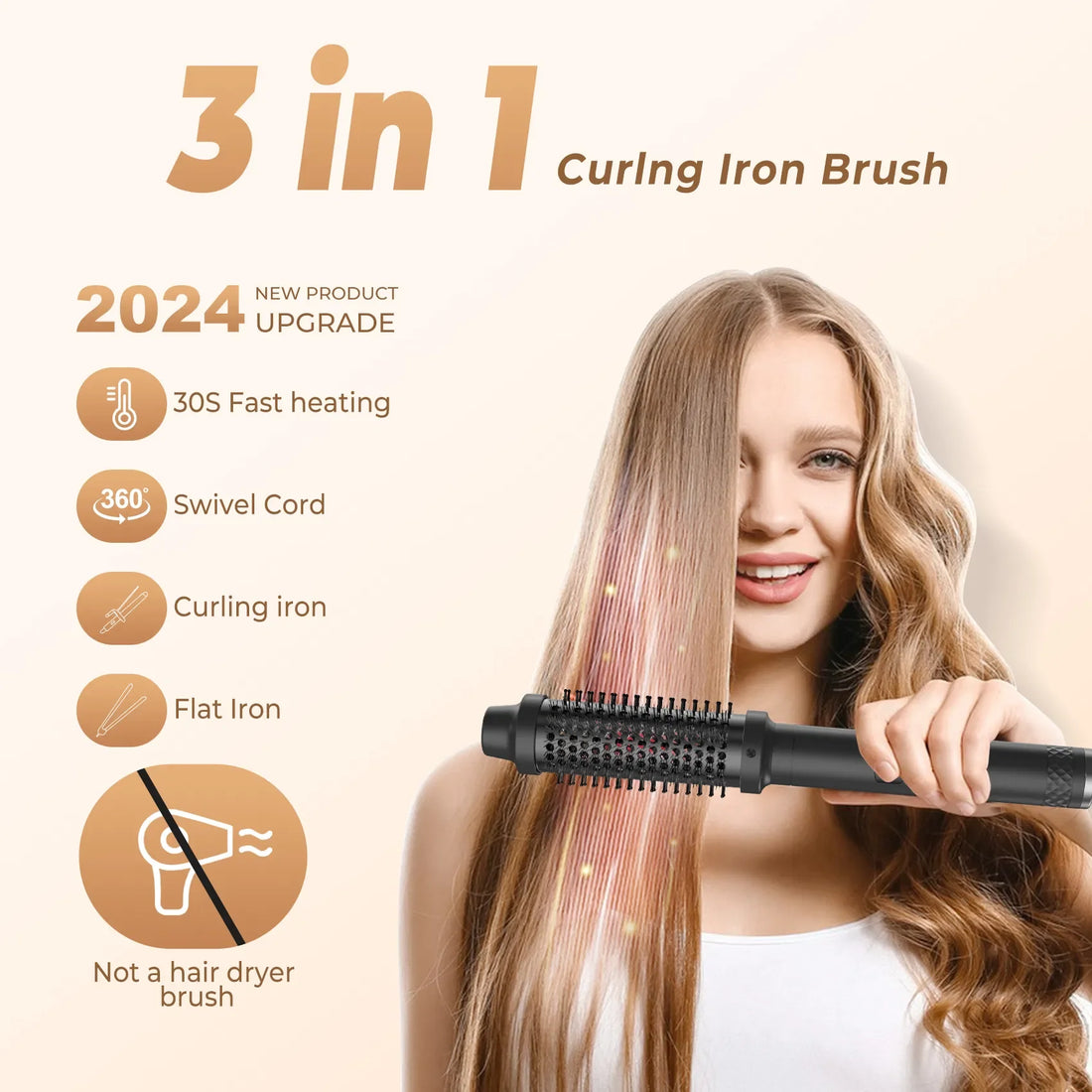 Thermal Brush,1.5 In Ionic Heated Round Brush