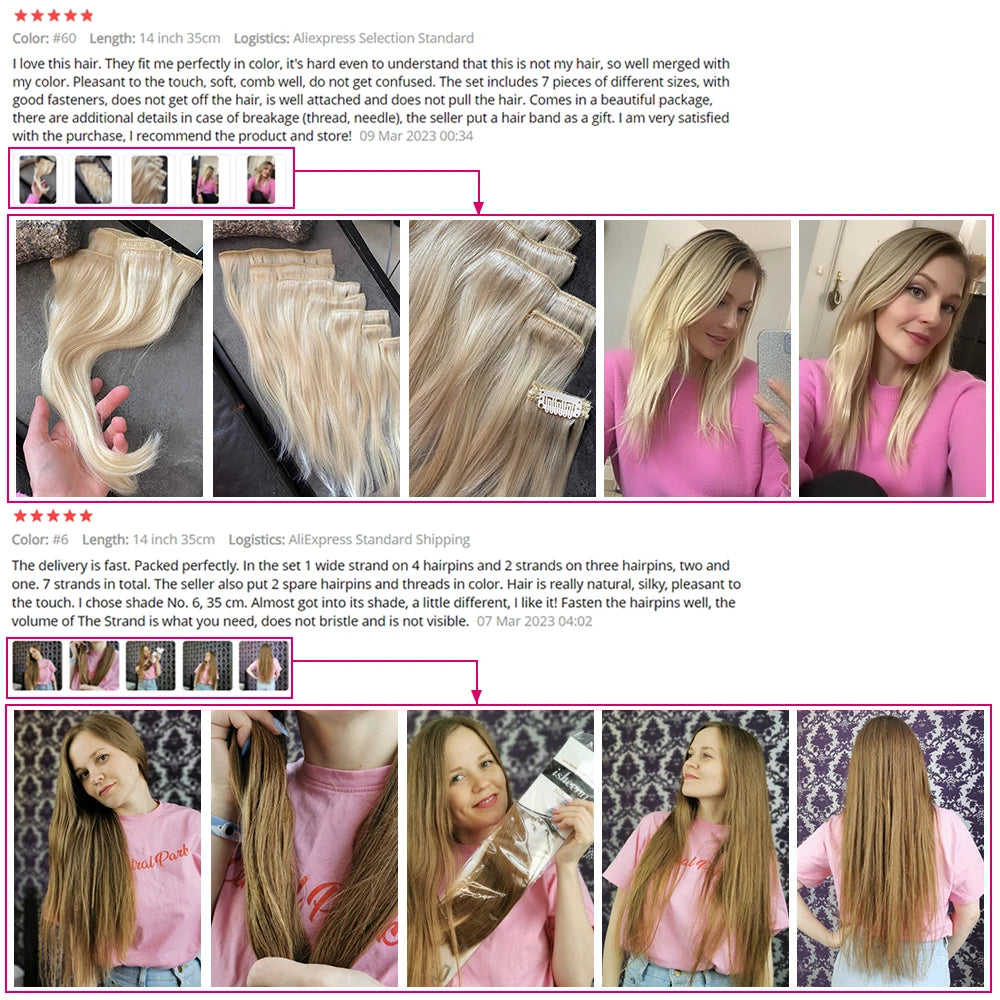Highlight Clip in Human Hair Extensions
