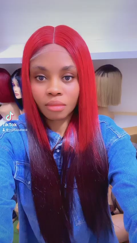 Vietnamese Bonestraigth  Two tone colour wig 5 by 5 closure wig 26 inches long