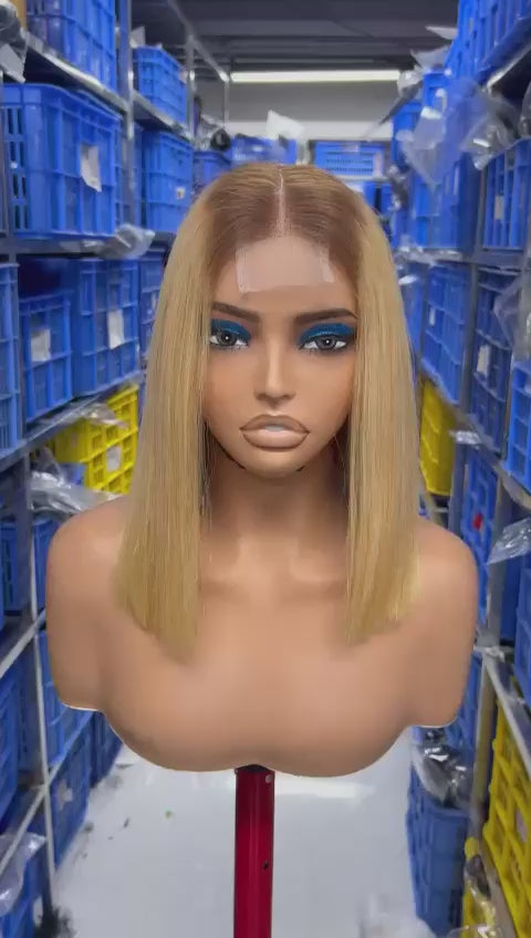 Silky straight bob wig 12 inches