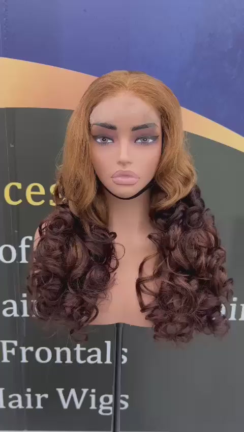 2 Tone Color Closure Bounce 24 Inches Long