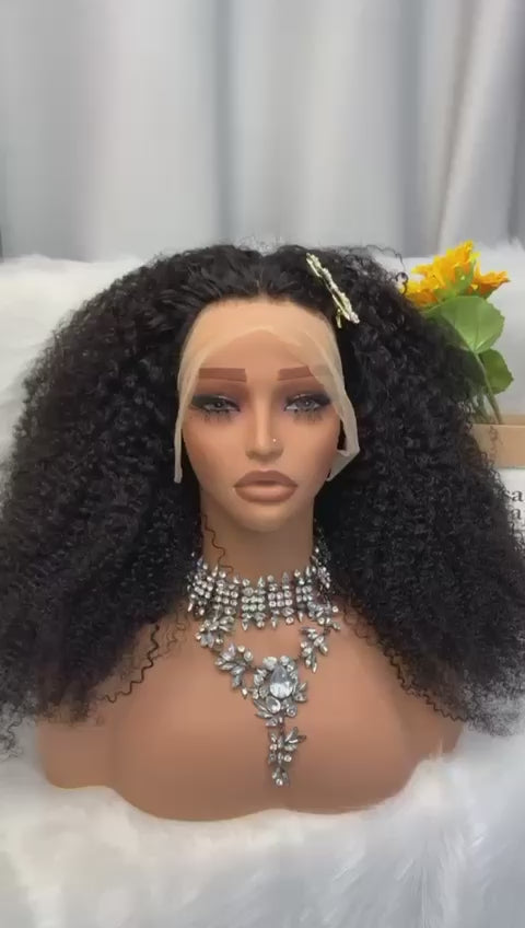 Full Frontal Afro Kinky Wig 18 Inches Long Exactly as Seen 400 Density 