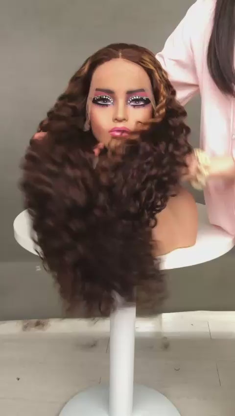 Amazon curls  Piano Color Full Frontal 30 Inches Long