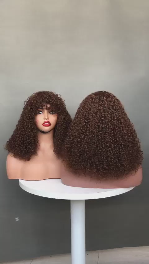 SDD Coffee Brown Color Fringe Wig 16 Inches Long