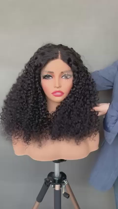 SDD Pixie Curl Wig 360 Closure Wig Natural Color 20 Inches 