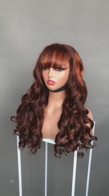 Orange Piano SDD Bounce Wig  24 Inches Long