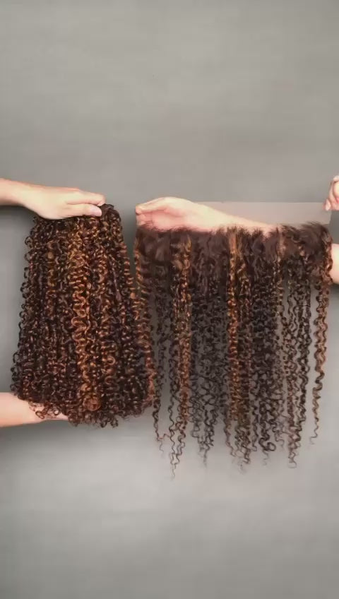 Orange piano colour pixie curls wig 18 inches