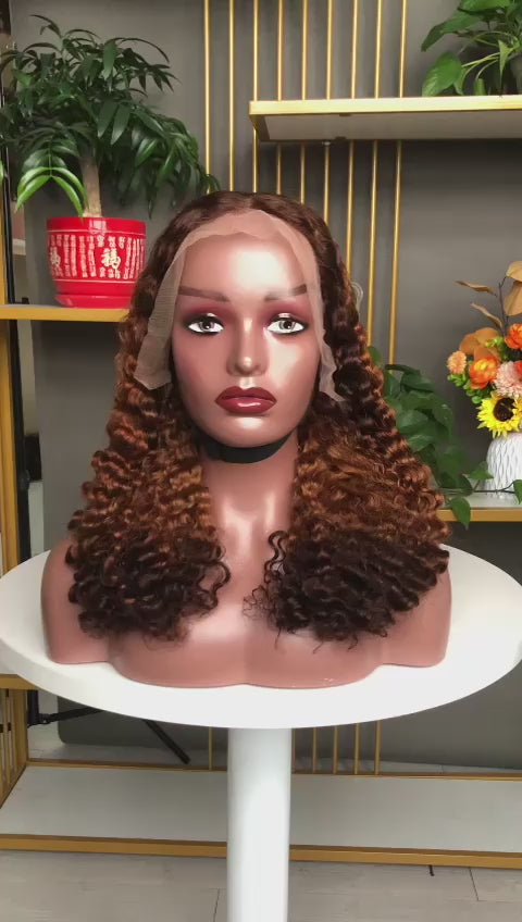 SDD Full Frontal Burmese Curls 2 Three Tone Color 18 Inches Long
